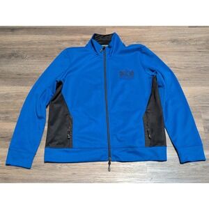 Ralph Lauren Active Track Jacket Blue Black Logo Zip Up Size Large READ